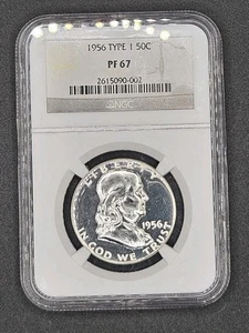 1956 (Type 1) Franklin Half Dollar Proof | NGC PF67 - Picture 1 of 4