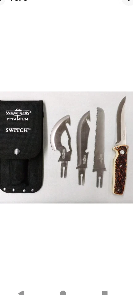 New Western Titanium Switch Knife Set With Sheath - Image 1 of 1