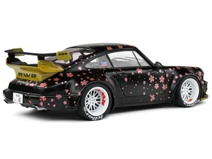 2021 RWB Aoki Matt Black Cherry Blossom Graphics 1/18 Diecast Model Car Solido - Picture 1 of 6