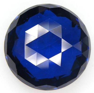 60 CARATS EXCELLENT DOUBLE ROSE CUT 25 MM. LAB CREATED NANOCRYSTAL BLUE SPINEL - Image 1 of 3