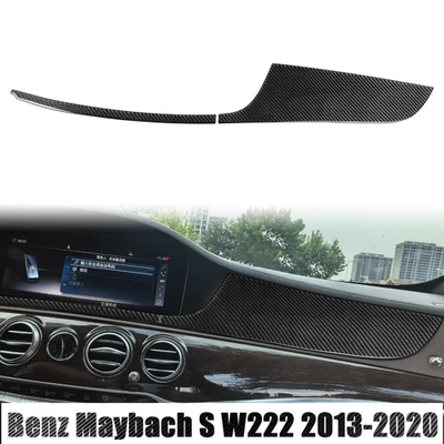 Tapicería de instrumento de pasajero de fibra de carbono suave para Benz Maybach Clase S W222 13-20 Foto 1 de 4