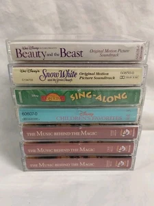 7 Disney Soundtracks Cassette Tape Lot Aladdin Lion King, Snow White, Favorites - Picture 1 of 6