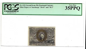 US Fractional Currency Note 2nd Issue w/ 18-63 & R-2 FR 1321 PCGS 35 PPQ - Picture 1 of 2
