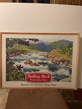 Rolling Rock Premium Beer cardboard sign “Brewed from Mountain Water” 22” x 30”
