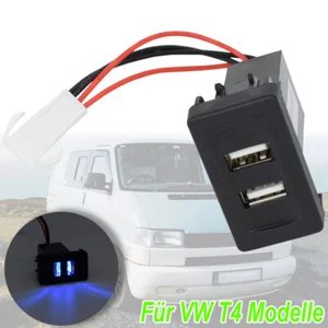 Buchse Licht Auto Dual USB Ladegerät Einbau-Steckdose Passend Für VW T4 12V - Bild 1 von 9