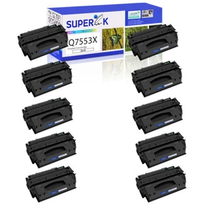 Cartouche de toner 10 pièces Q7553x 53x compatible avec multifonction HP LaserJet M2727nf M2727nfs P2015 - Photo 1/24