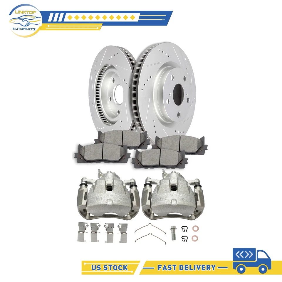 Brake Calipers Front & Rotors and Ceramic Pads For Lexus ES350 Toyota Avalon — 第 1/1 张图片