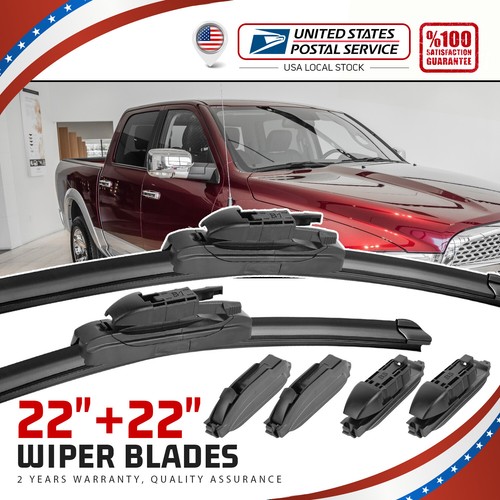 Pair All Season Front Windshield Wiper Blades 22"+22" For Ford F150 F