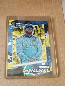 Bubba Wallace 2022 Donruss Racing Optic NASCAR Race Kings Gold Pulsar Prizm SP