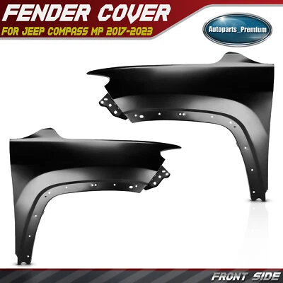 2 件前左右挡泥板适用于吉普罗盘 2017 2018 2019 2020 2021 2022 2023 — 第 1/4 张图片