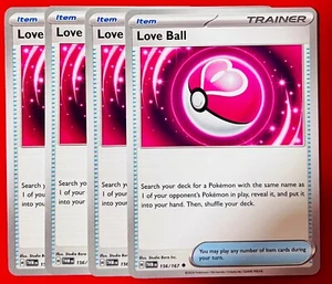 4x Love Ball 156/167 Pokémon TCG Twilight Masquerade NM Playset Lot Trainer - Picture 1 of 1