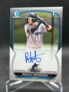 2023 Bowman Chrome RONALD HERNANDEZ AUTO MARLINS CPA-RH - Picture 1 of 2