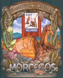 Mozambique 2015 MNH Wild Animals Stamps Bats Flying Mammals 1v S/S I - Picture 1 of 1