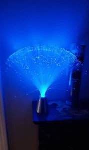 StarLight Fiber Optic Wire Table Light Blue Chrome Base - Picture 1 of 7