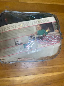 Tennessee Woolen Mills Vintage Plaid Vergine Acrilico Coperta Lancio Frange 57" 52" - Foto 1 di 6