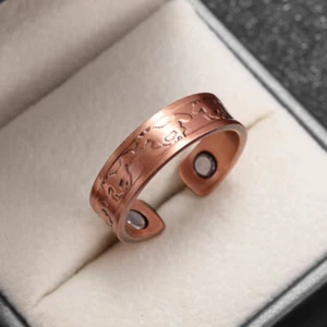 HORSE & WESTERN JEWELLERY JEWELRY LADIES COPPER MAGNETIC HORSES BAND RING - Picture 1 of 3