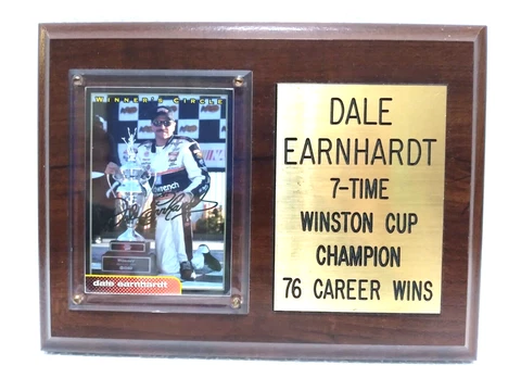 Vintage DALE EARNHARDT 7-TIME WINSTON CUP CHAMP 6"x 8" Wooden NASCAR Plaque Cover