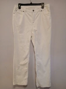 Sz 12 short Croft&Barrow white classic fit straight leg cotton/ spandex jeans - Picture 1 of 5