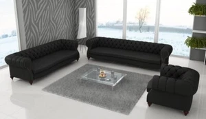 Chesterfield Design Sessel Couch Polster Luxus Textil Couchen 1 Sitzer Sofort - Bild 1 von 2