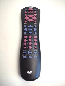 Mando a distancia RCA DVD negro púrpura botones TV CRK76DD1 sin probar - Imagen 1 de 4