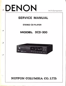 Original Denon DCD-300 Service Manual With Service Update - Picture 1 of 2