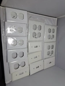 Lote de 13 placas de pared blancas suaves individuales y dúplex nuevas y usadas. 6 paquetes nuevos - Imagen 1 de 11