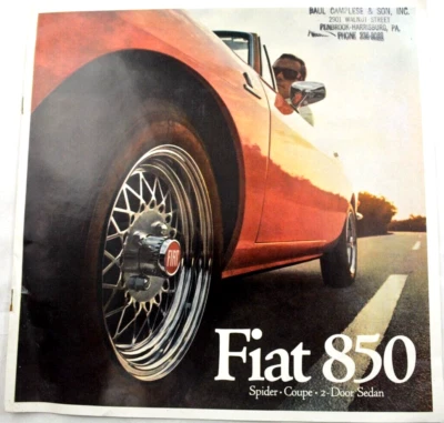 Fiat 850 Spider-Coupe 1968 sedán de 2 puertas color auto nuevo folleto de ventas de concesionario Foto 1 de 4