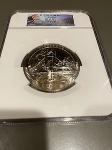 2011 5 OZ SILVER 25C VICKSBURG NGC MS 69 DPL - Picture 1 of 2