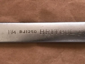 Vintage Britool RJ1250 und 11/4" Kombination Schraubenschlüssel Schraubenschlüssel, Made in England - Bild 1 von 7