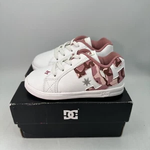 DC Toddler’s Size 9 Court Graffik Shoe - White/ Pink Camouflage - New In Box - Picture 1 of 8