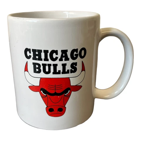 Vintage Chicago Bulls NBA White Coffee Ceramic Cup Mug Cover