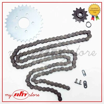 MY FIFTY STORE KIT TRASMISSIONE catena / corona 30 / pignone 13 Malaguti FIFTY HF 1986 CO06