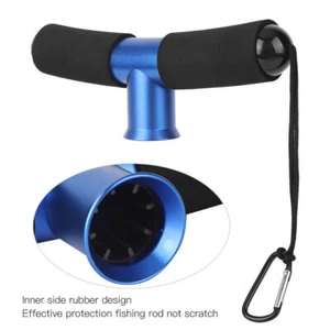 Aluminum Alloy Portable Fishing Fighting Waist Belt Rod Pole Holder with Hanging - Picture 1 of 11