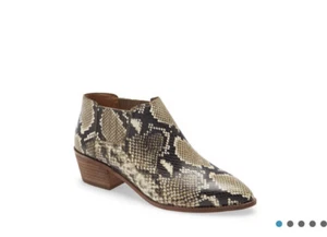 Madewell Damen Gr. 7,5 Sonia Low Leder Schlangenhaut bedruckt Chelsea Stiefel natürlich - Bild 1 von 3