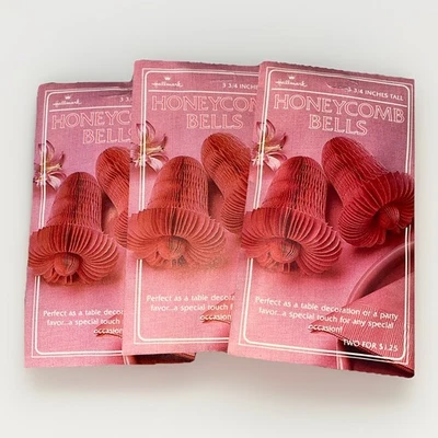 Vintage 1984 Hallmark Honeycomb  Bells Wedding Baby Showers Pink Lot - Image 1 of 4