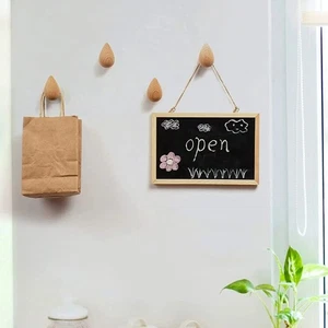 Natural Wood Wooden Wall Hooks Multi-Purpose Solid Wood Hook Home Decor - Picture 1 of 5