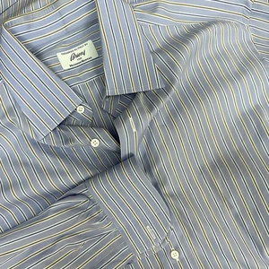 BRIONI Neiman Marcus Shirt Men's Large L/16 Blue w Stripes Cotton EUC - Picture 1 of 9