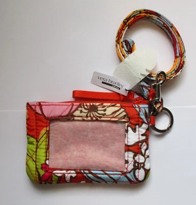 Combo de estojo e cordão Vera Bradley identificação com zíper jardim do meio-dia - Imagem 1 de 4