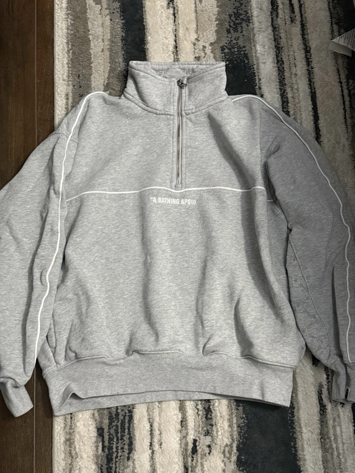 A Bathing Ape Quarter Zip Grey Size S - Image 1 of 2
