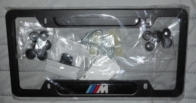 BMW M Logo Black Metal License Plate Frame - 2 Pack Plus Mounting Hardware) - Image 1 of 3