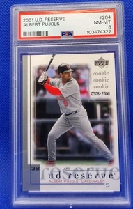 2001 Upper Deck Reserve #204 Albert Pujols RC PSA 8 Mint UD #'d/2500 Low Pop. - Bild 1 von 2