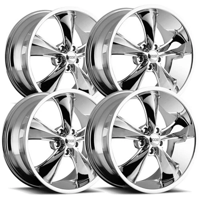 (Set of 4) Staggered Foose F105 Legend 20x8.5, 20x10 5x115 Chrome Wheels Rims Foto 1 de 4