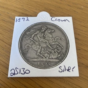 1892 Queen Victoria Crown Silver Coin #25130 - Picture 1 of 3