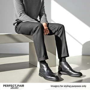 Tod’s Chukka Botas 43.5 EE. UU. 10.5 Hombres Cuero Negro Zapatos al Tobillo Italia - Imagen 1 de 11