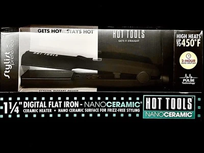 Nano Ceramic Ionic 1¼" Digital Flat Iron – 450°F   High Heat, 2 hour Shut Off - Image 1 of 4