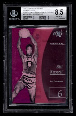 BILL RUSSELL 2012 FLEER RETRO 1997 EX 2001 ESSENTIAL CREDENTIALS FUTURE BGS 8.5 - Image 1 of 3