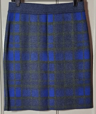 Falda Woolovers Para Mujer Talla S Gris Azul Verde Suéter A Cuadros Mezcla Lana/Algodón Foto 1 de 4