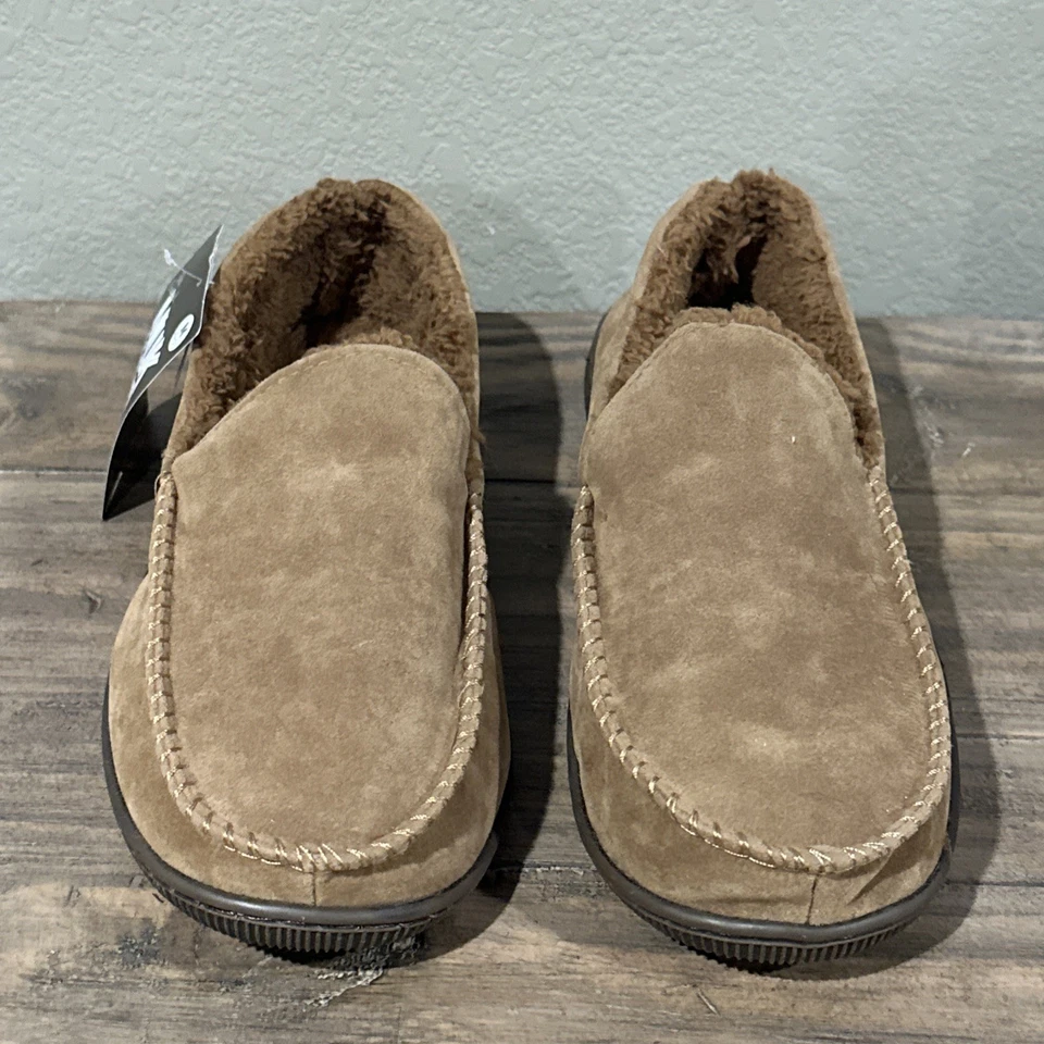 Chinelos Mocassim Masculino Muk Luks Tamanho M 10-11 Camelo - Imagem 1 de 4