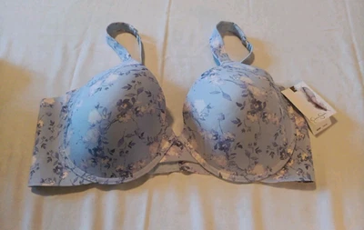 Sujetador Jessica Simpson con aros talla 42D cierre trasero gancho y ojo azul floral nuevo Foto 1 de 4