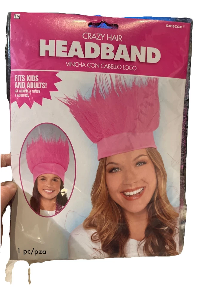 Diadema AMSCAN CRAZY HAIR ROSA Halloween Deportes Puerta Trasera Fiesta Juegos con disfraces Nuevo en Paquete Foto 1 de 4